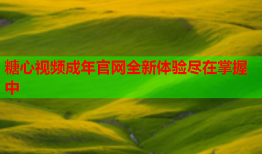 糖心视频成年官网全新体验尽在掌握中