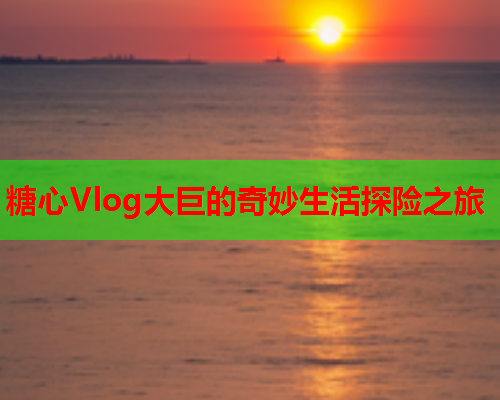 糖心Vlog大巨的奇妙生活探险之旅